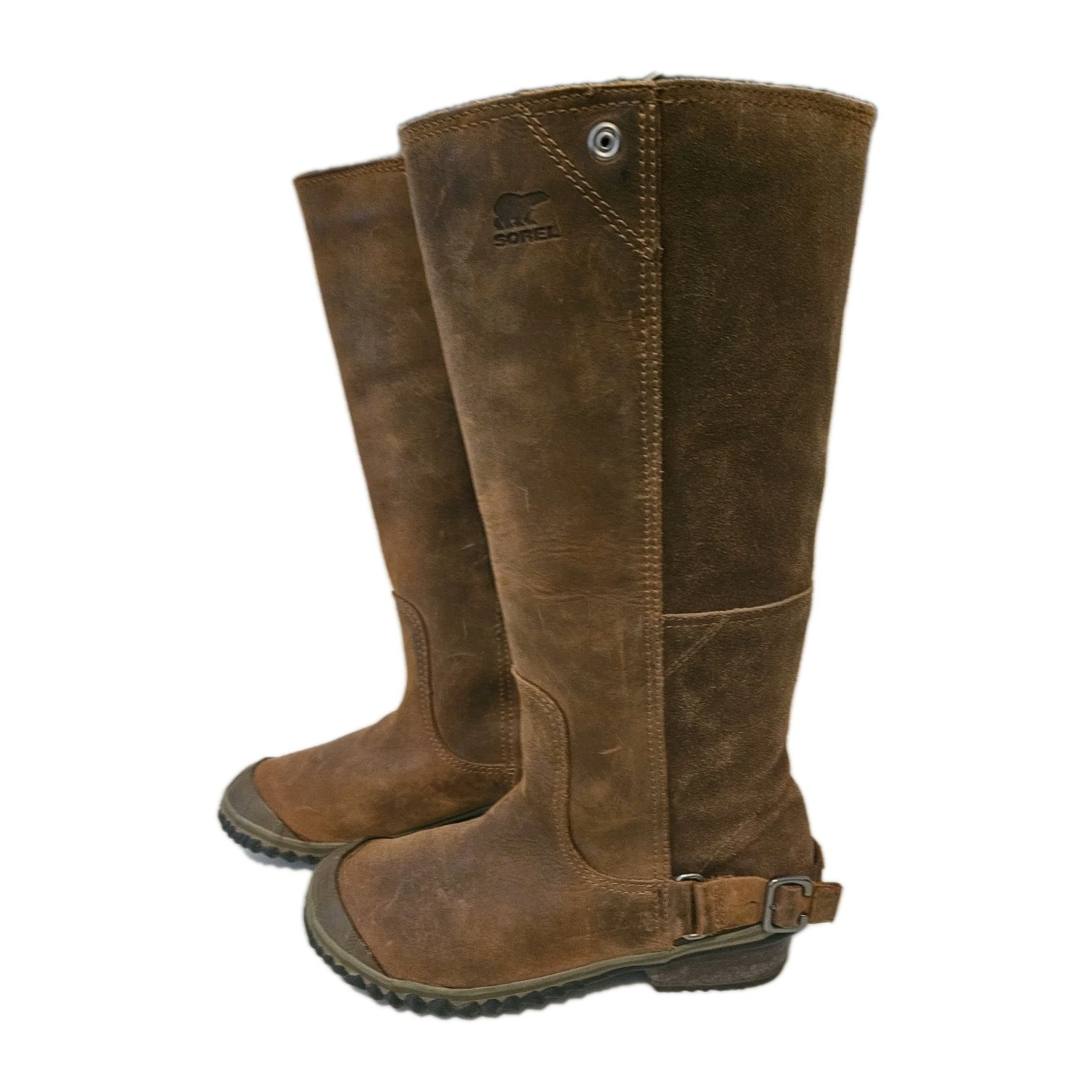 Sorel Slimboot Oiled Leather Suede Tall Riding Boots Sz 7.5 *read