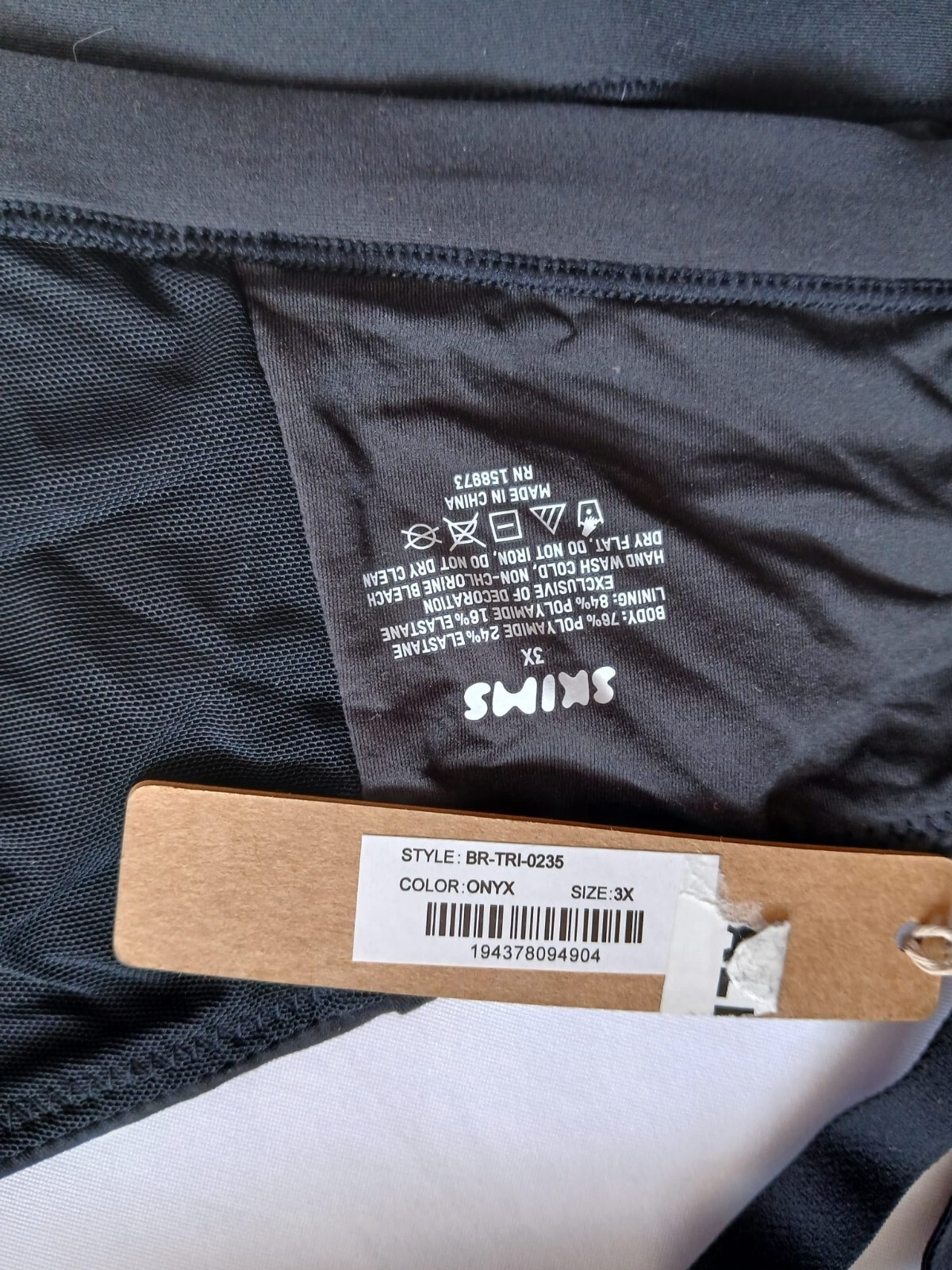Skims Fits Everybody Cropped Bikini Top Color Onyx Style BR-TRI-0235 Size 3X G56