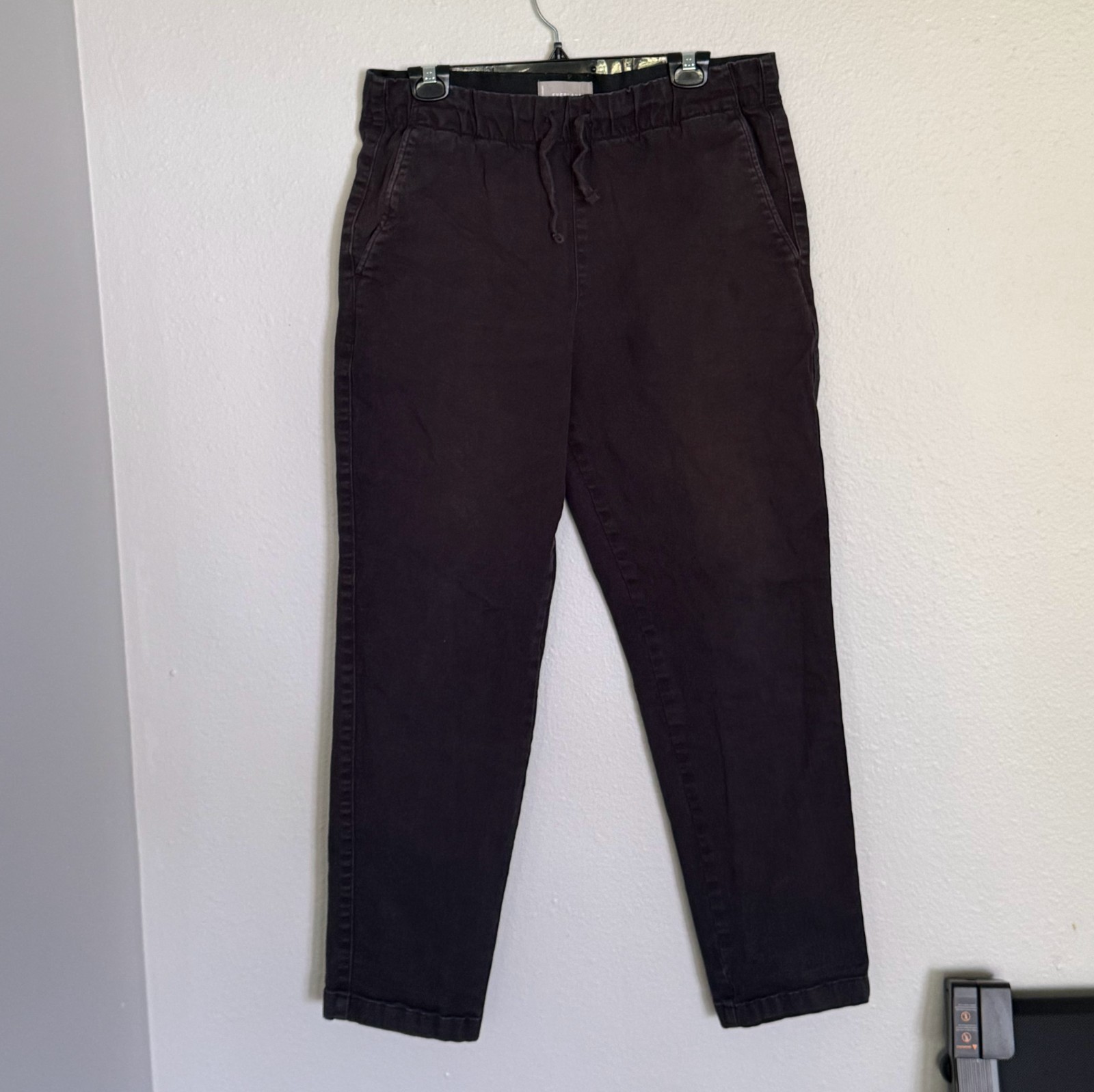Everlane The Easy Pant Black Organic Cotton Drawstring Pull-On Pants Size M