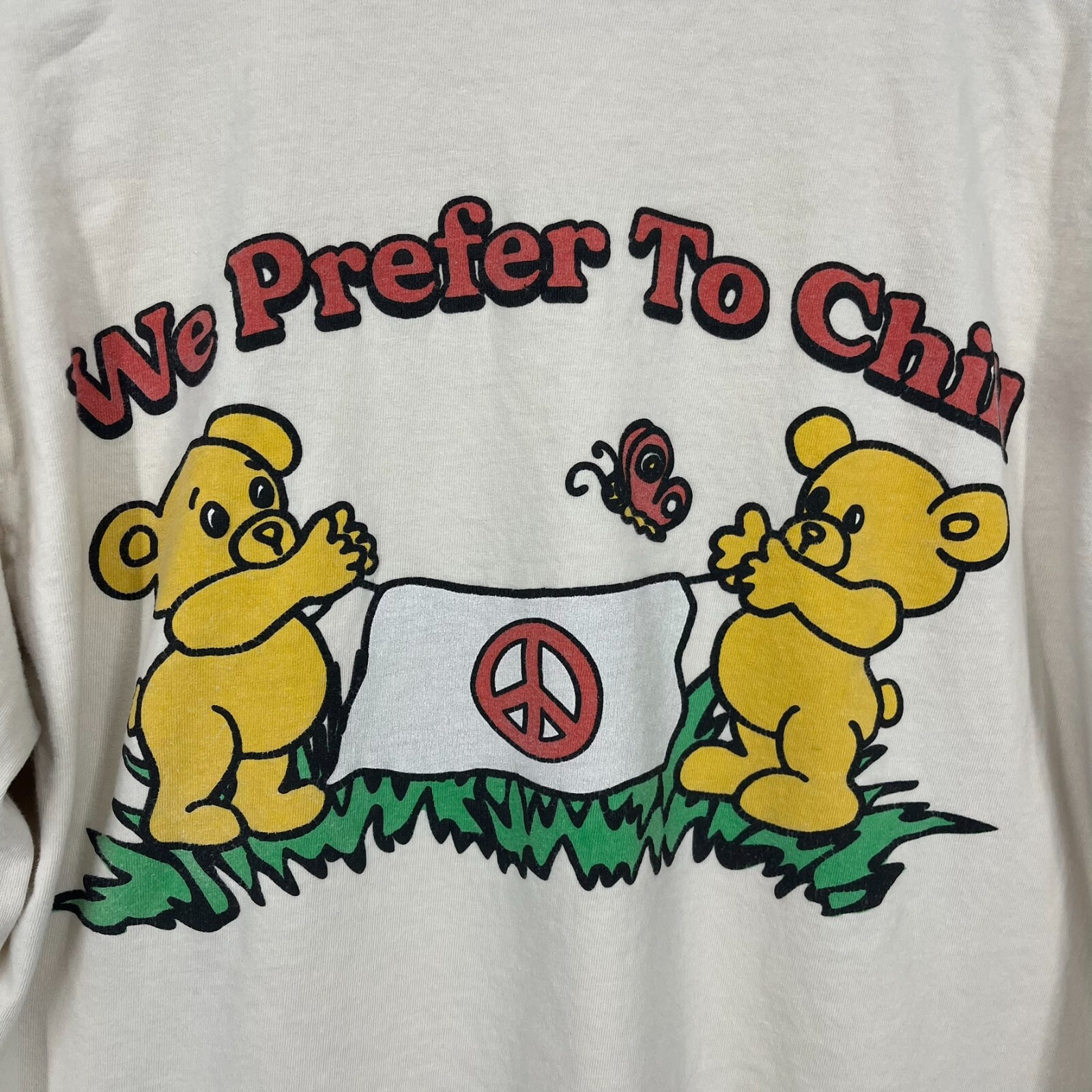KO Cody Ko Merch T-Shirt Men’s Size L Beige We Prefer To Chill Distressed