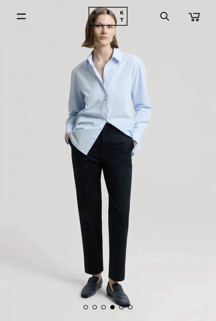 ASKET Cotton Blend Dark Navy Classic Chino New with Tags Slim 28 Portugal