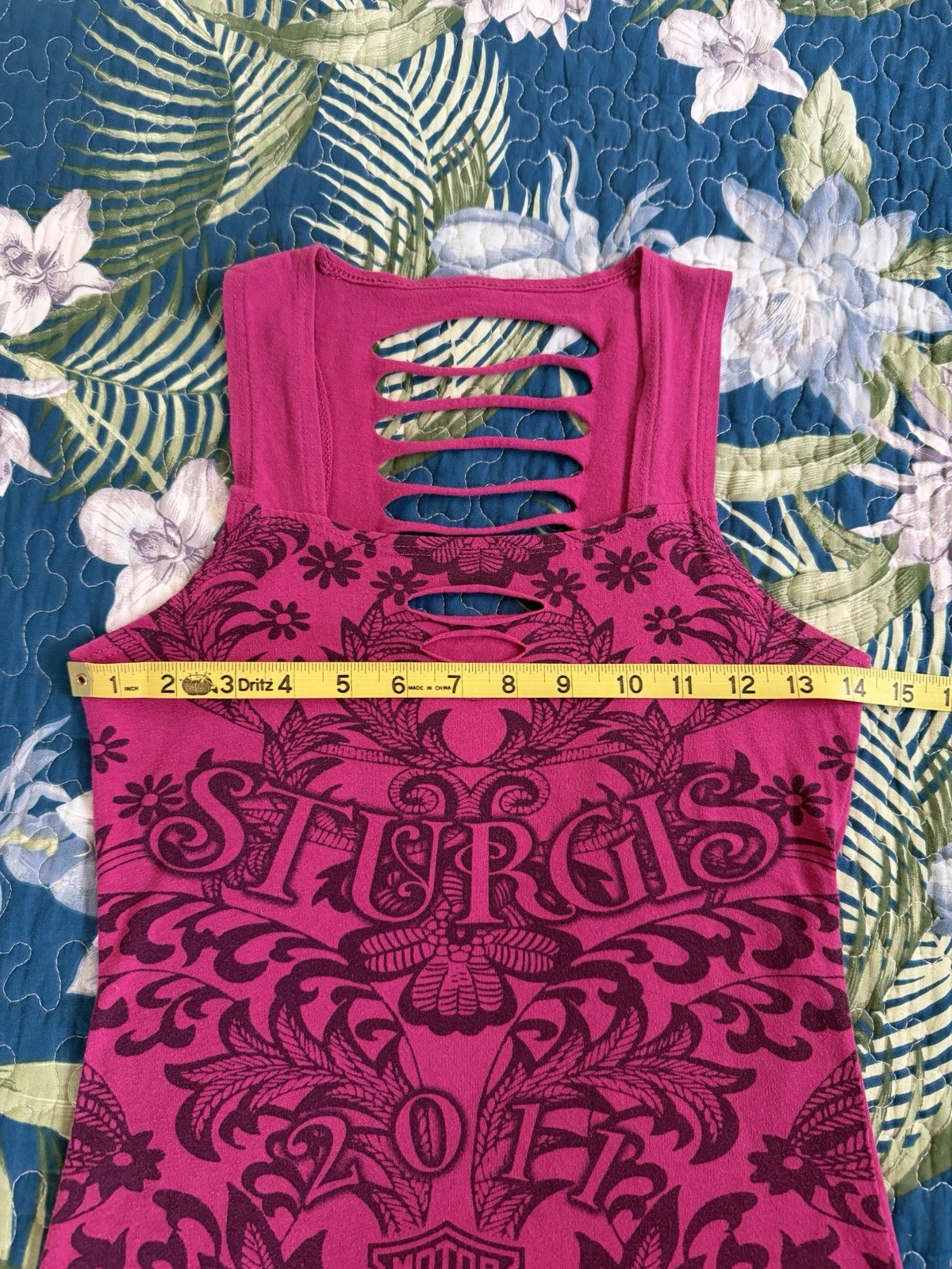Harley-Davidson Sturgis Pink Cutout Sleeveless Tank Top ~Made in USA~ Size S – M