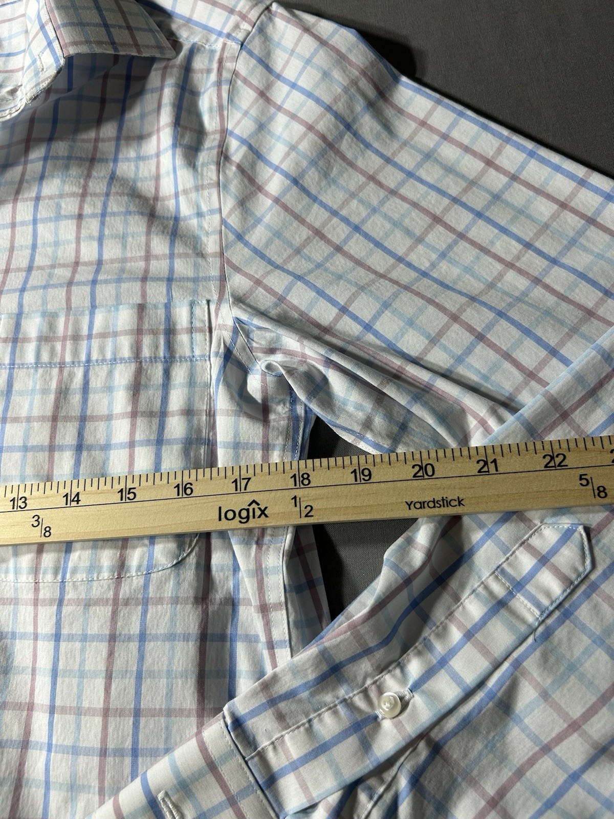 Stafford Tailored Culture Regular Fit Plaid Dress Shirt Size S
