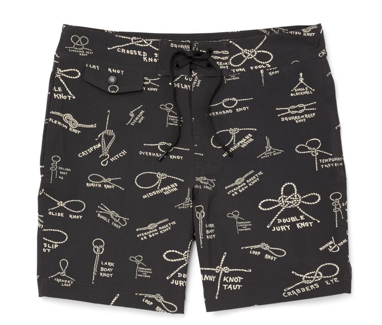 Filson Glacier Bay Trunks 20218751 Black White Knots Water Board Shorts CC Knot