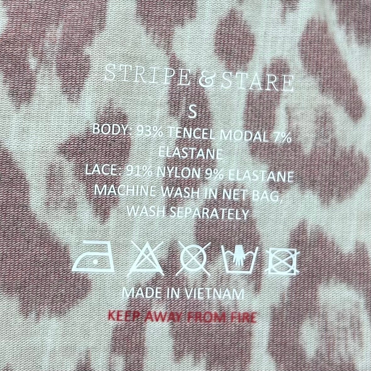Rixo X Stripe & Stare Classic Leopard Long Sleeve Brown Lace Bodysuit SMALL