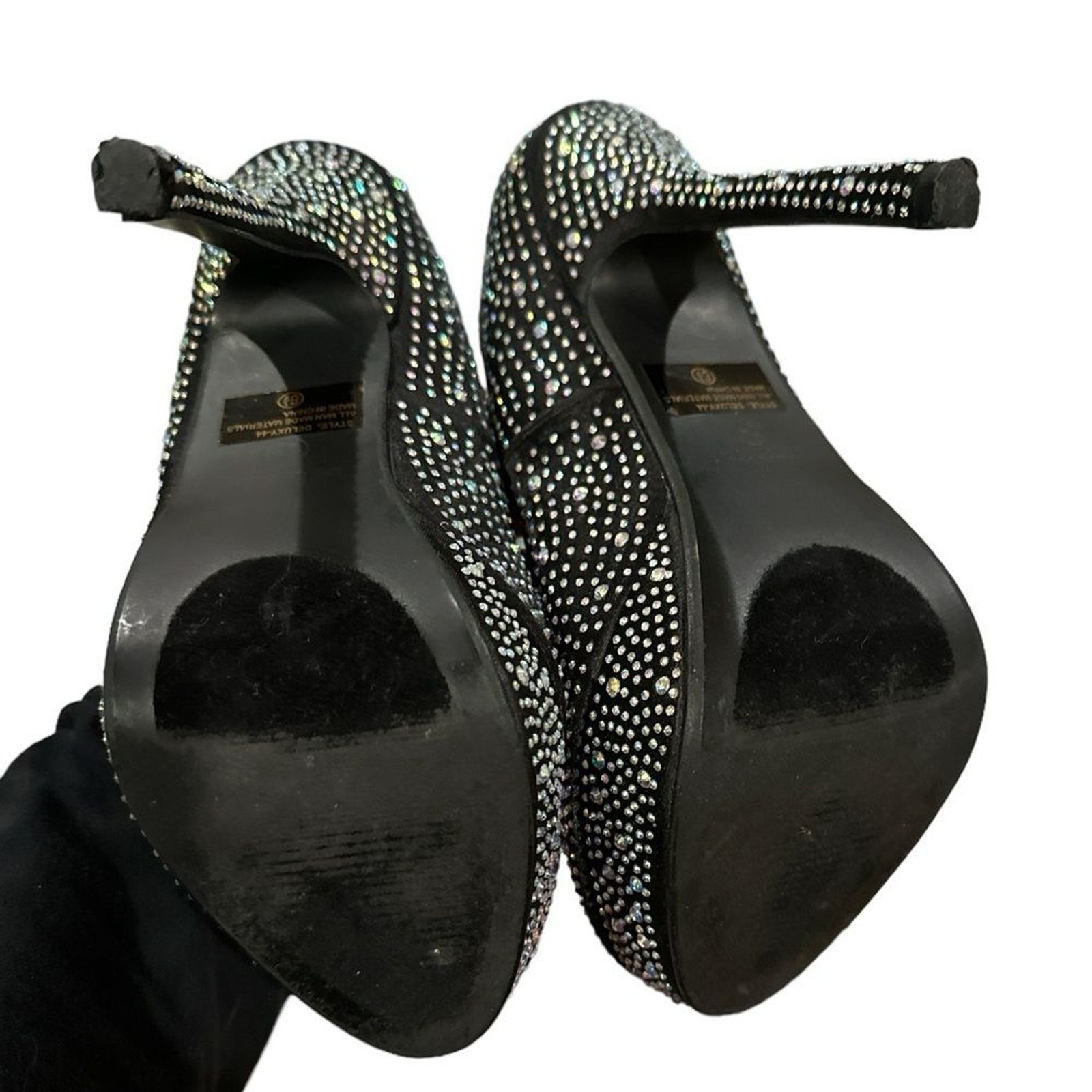 DELICACY DELUXY PLATFORM STILETTO BLING SHOES 6.5