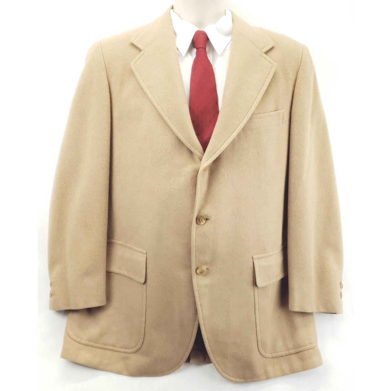 Jack Henry H Freeman & Son Blazer Mens 41R Beige 100% Camel Hair Notch Lapel