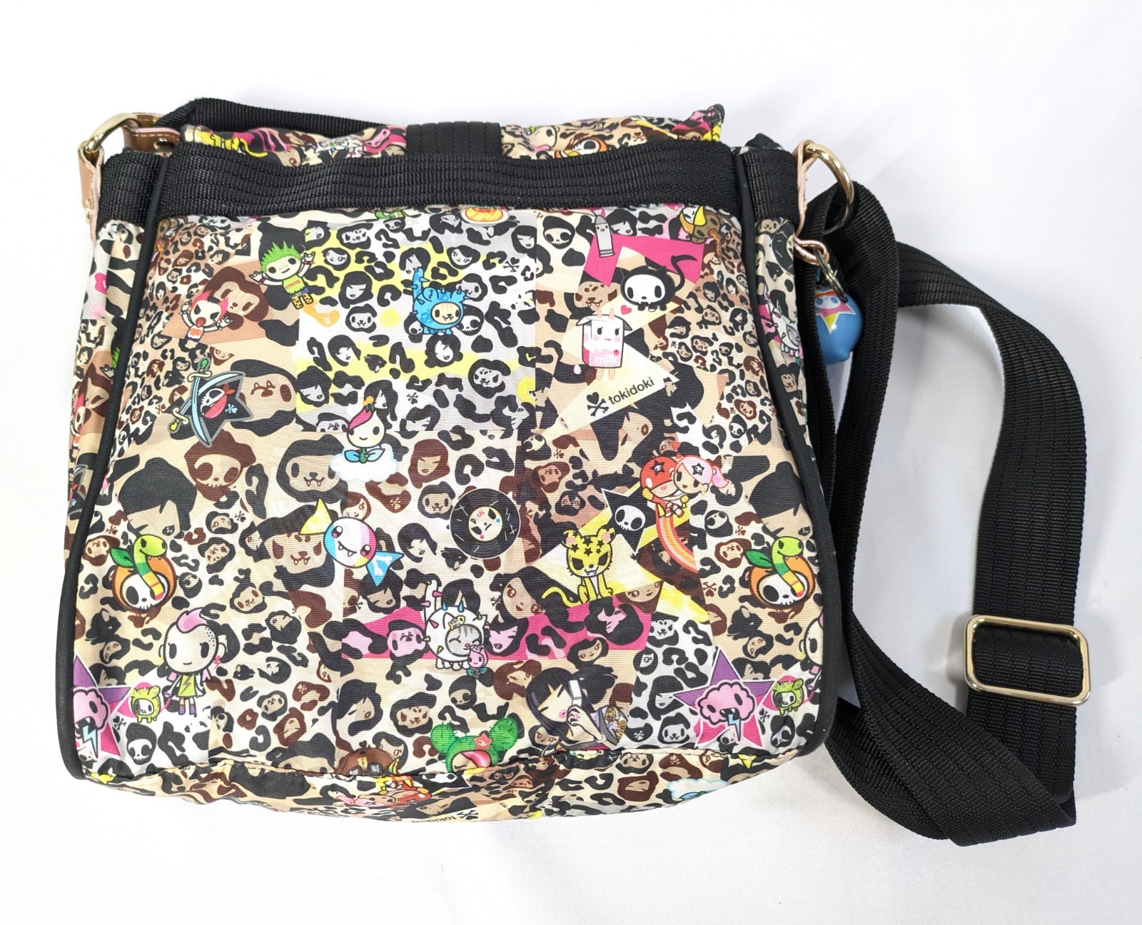 Rare tokidoki Shoulder bag Leopard w/Charm Adios 10 × 10 in Kawaii Excellent