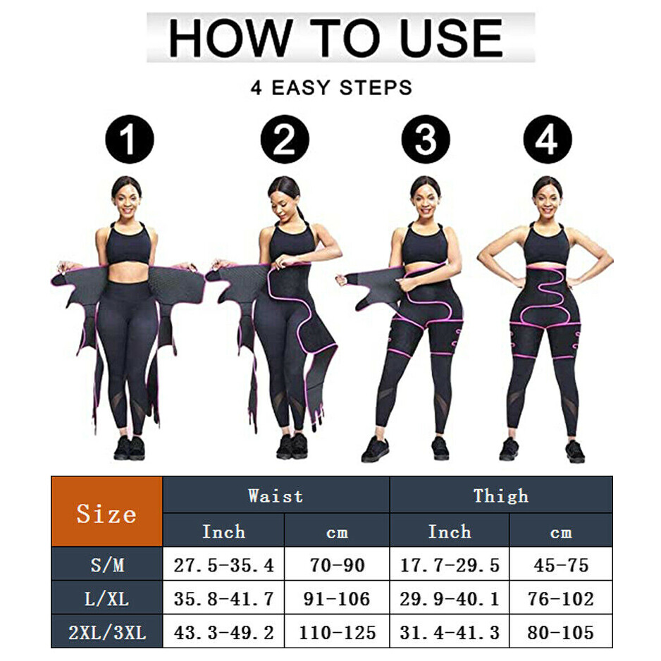 Thigh Trimmer Body Shaper Butt Lifter Belt Sweat High Waist Sauna Trainer US
