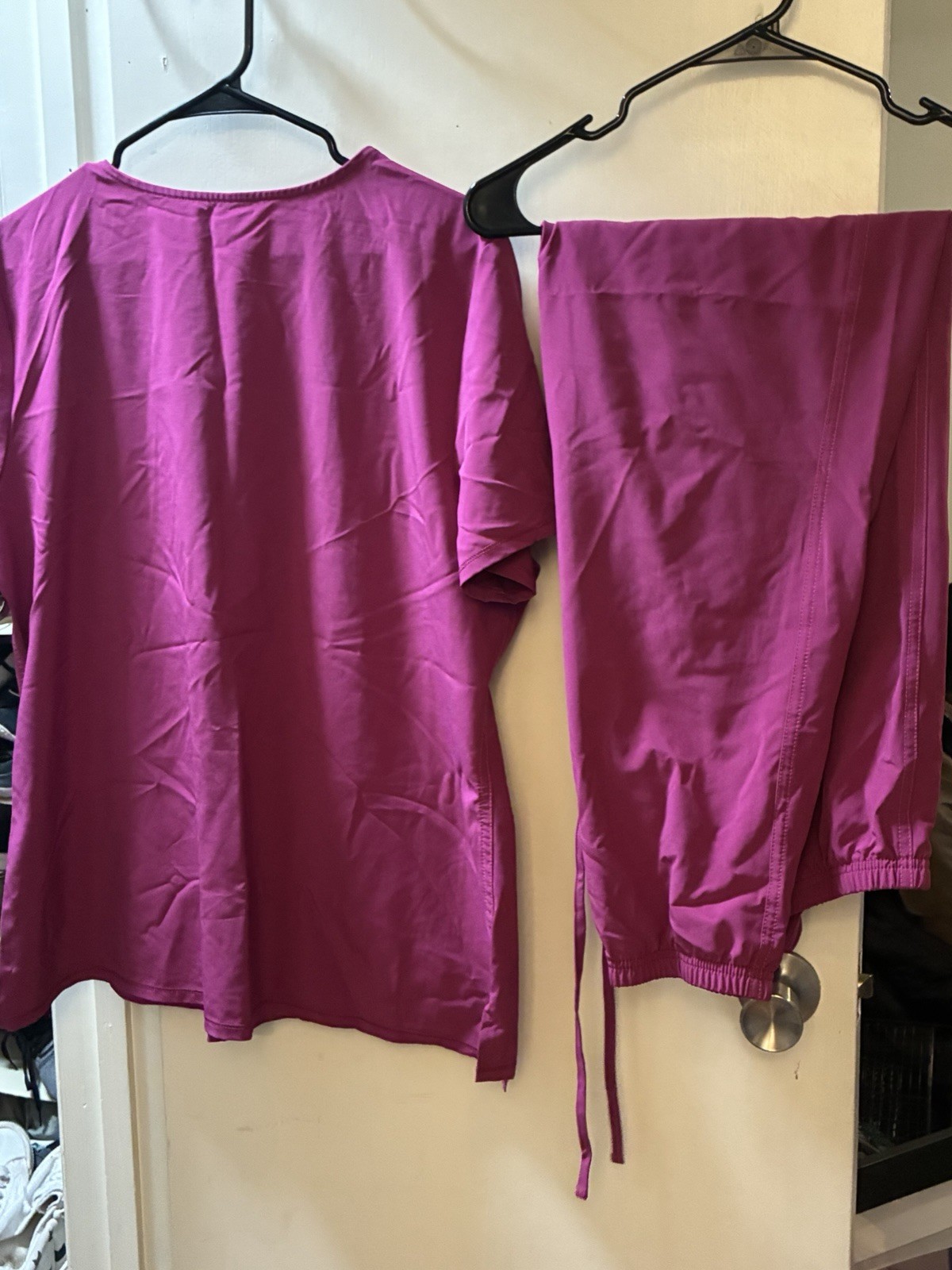 WonderWink Women’s Purple Solid Medical Scrub Set Top & Pants Size S