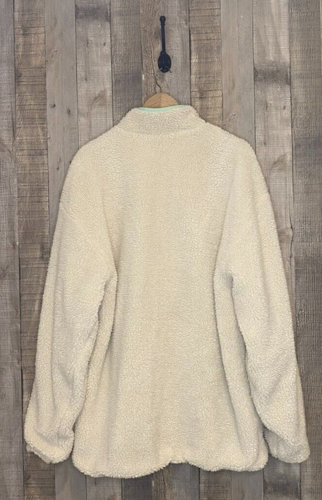 CHUBBIES Men’s Mint Green 1/4 Zip Button Snap Reversible Sherpa Jacket Size XL