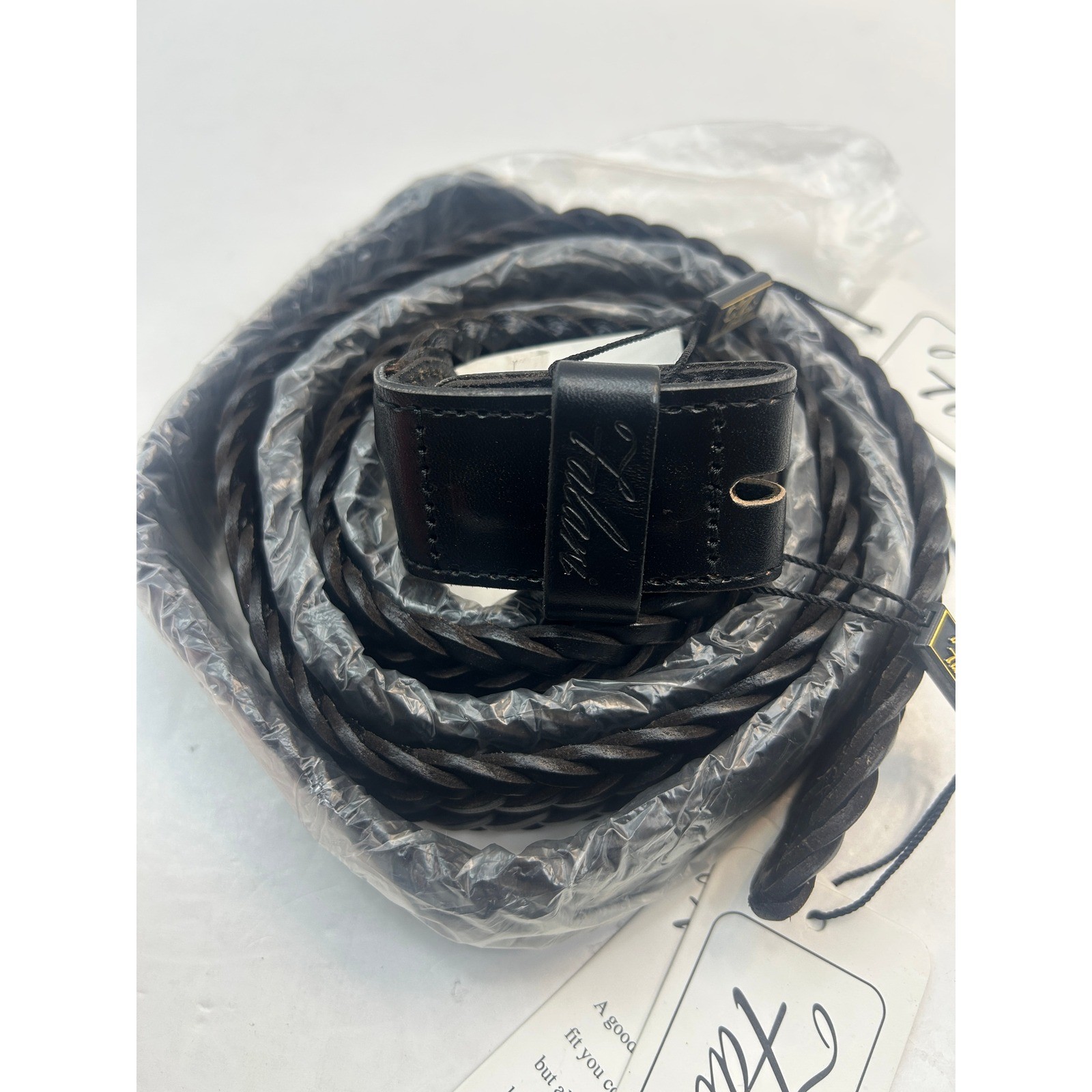Falari Braided Leather Belt Mens One Size Black