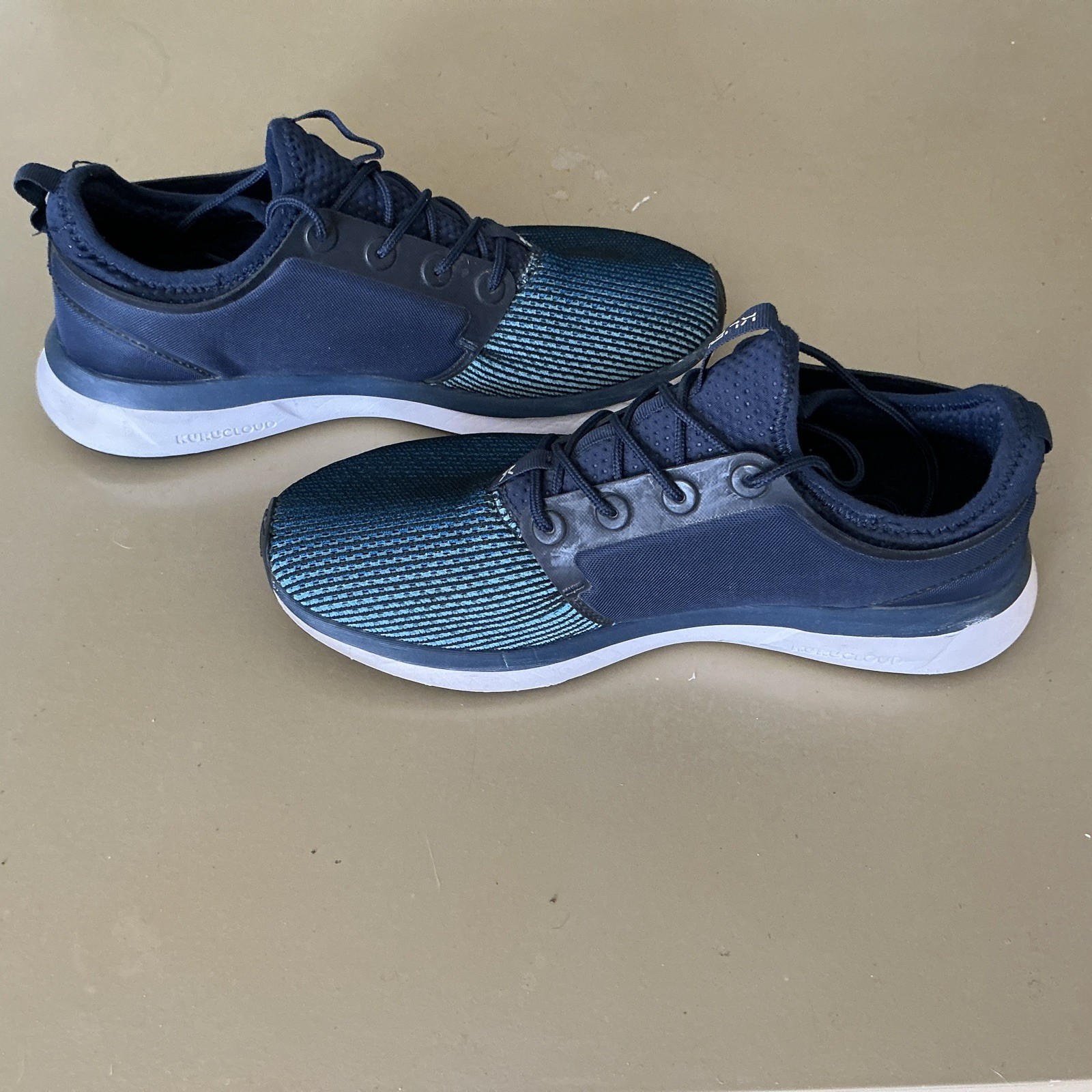 Kuru Atom Cloud Mens Walking Shoes Sz 10 Blue Low Top Sneakers Mesh Lace Up
