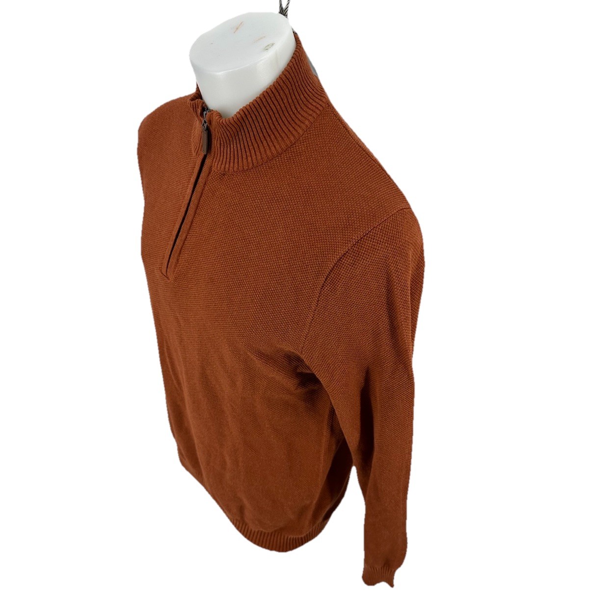 NEW Club Room Large Men 1/4 Zip Pullover Sweater In Royal Orange 11-4k