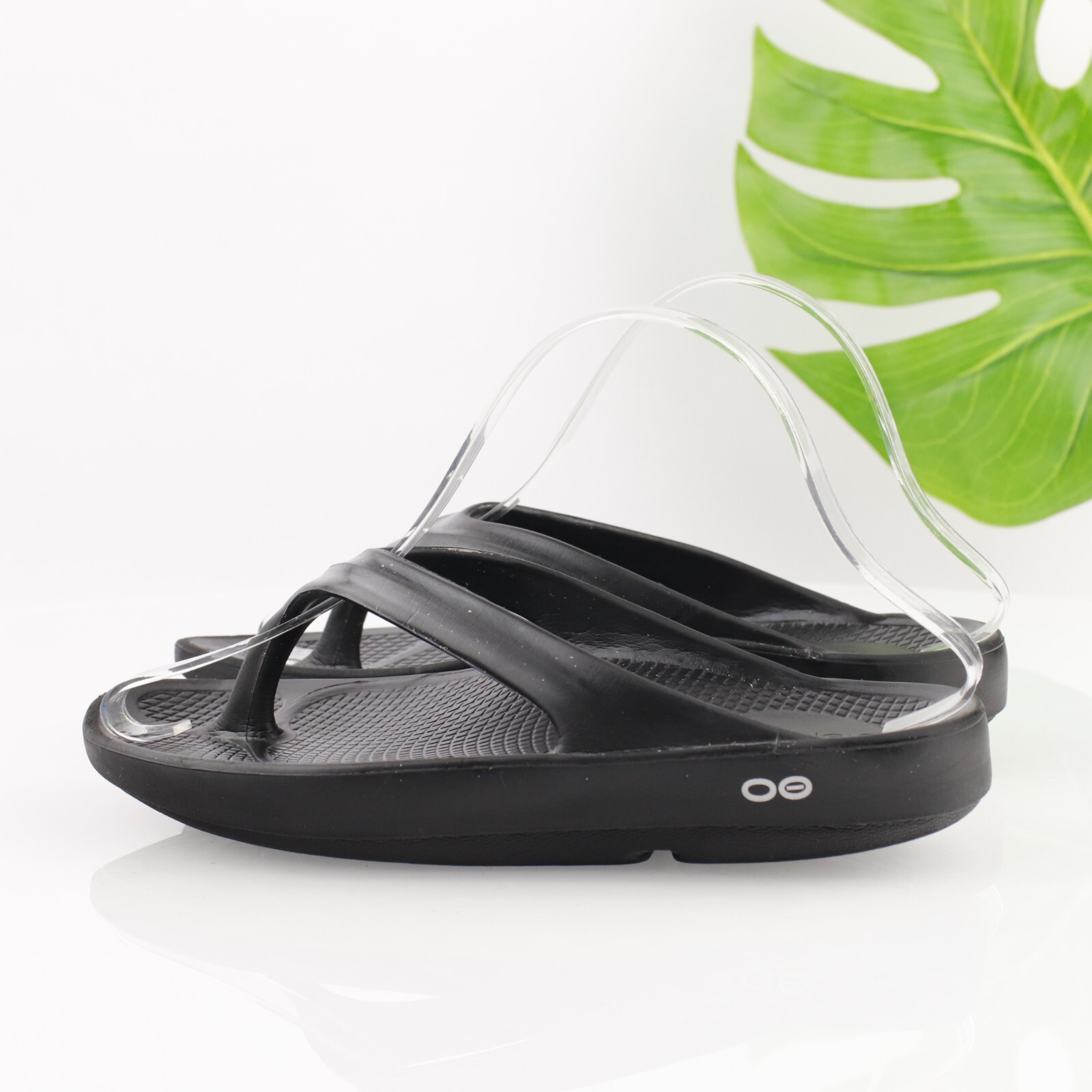 Oofos Womens OOlala Recovery Sandal Size 39 8 Black Thong Slide Casual
