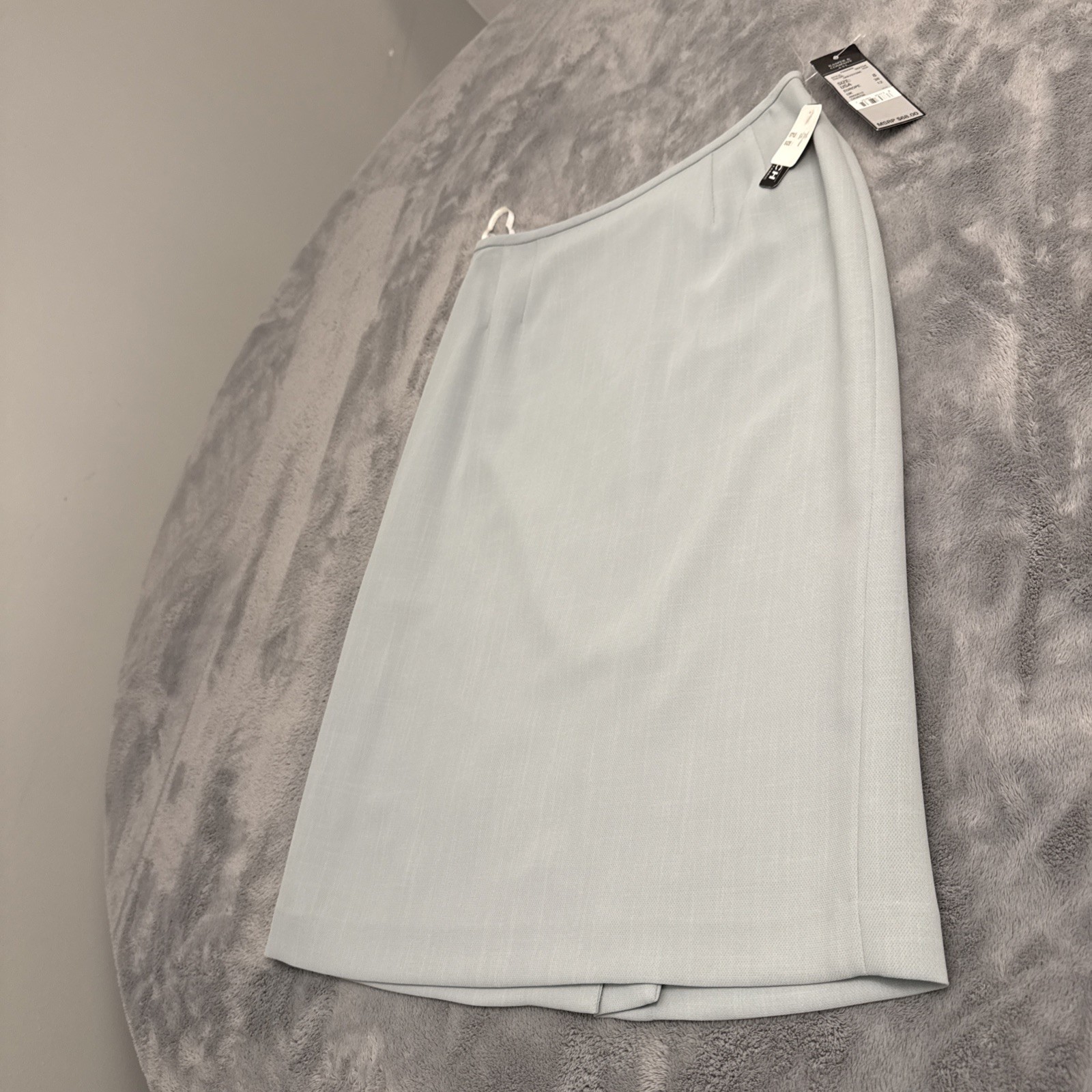 New Kasper Company ASL Knee Length Pencil Skirt Size 8 Greystone Gray Stretch