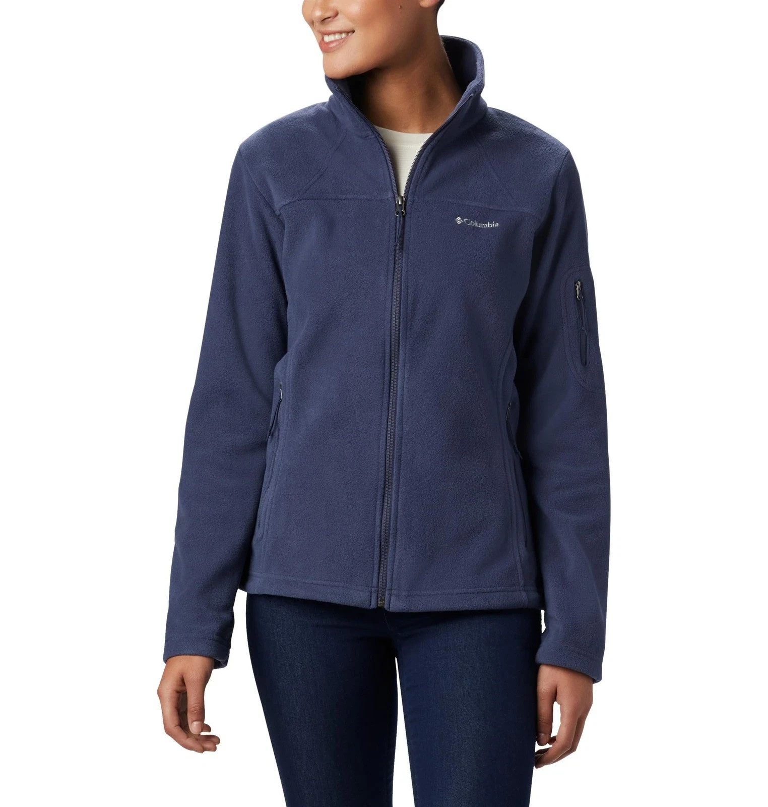 Columbia Womens Fast Trek II Full Zip Fleece Jacket, Nocturnal, Medium
