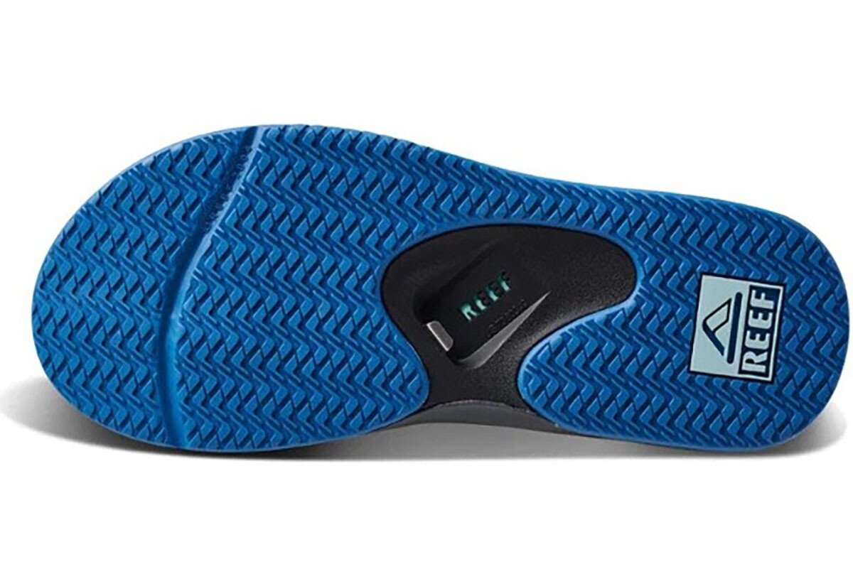 REEF FANNING GUNMETAL GRAY/OCEAN BLUE/BLACK FLIP FLOPS THONG SANDALS MENS SIZES