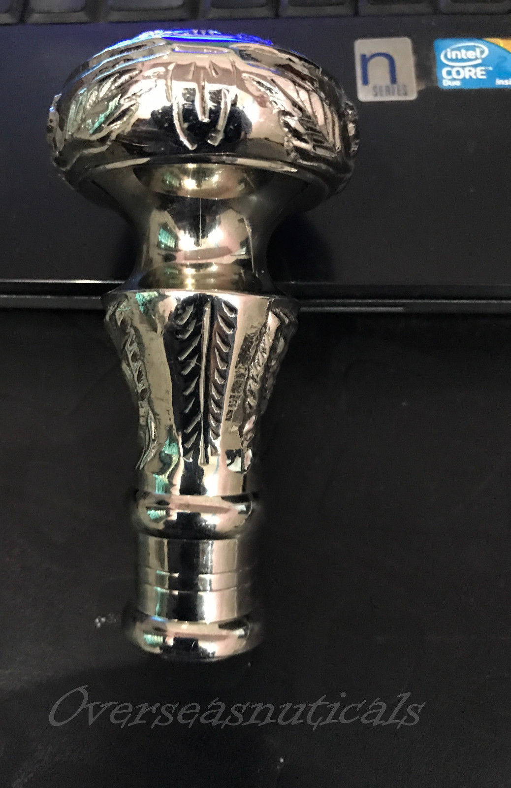 Antique Silver Brass Solid Knob Head Handle Cane Wooden Walking Stick Nautical
