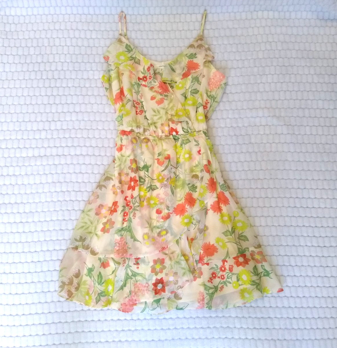 Yellow Floral Sundress Vintage Dress Maurices Dress Orange Green Colorful NWOT S