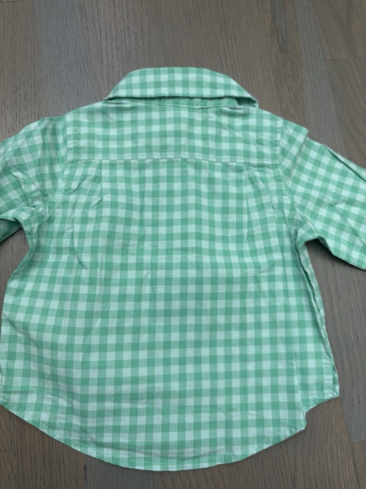 NWT Baby Gap boy 2-piece SPRING EASTER green plaid shirt khaki pant SET 3 6 9 12