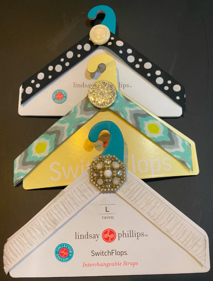 Lot 3 Lindsay Phillips Switchflops Interchangeable Sandal Straps Size L 9 10 11