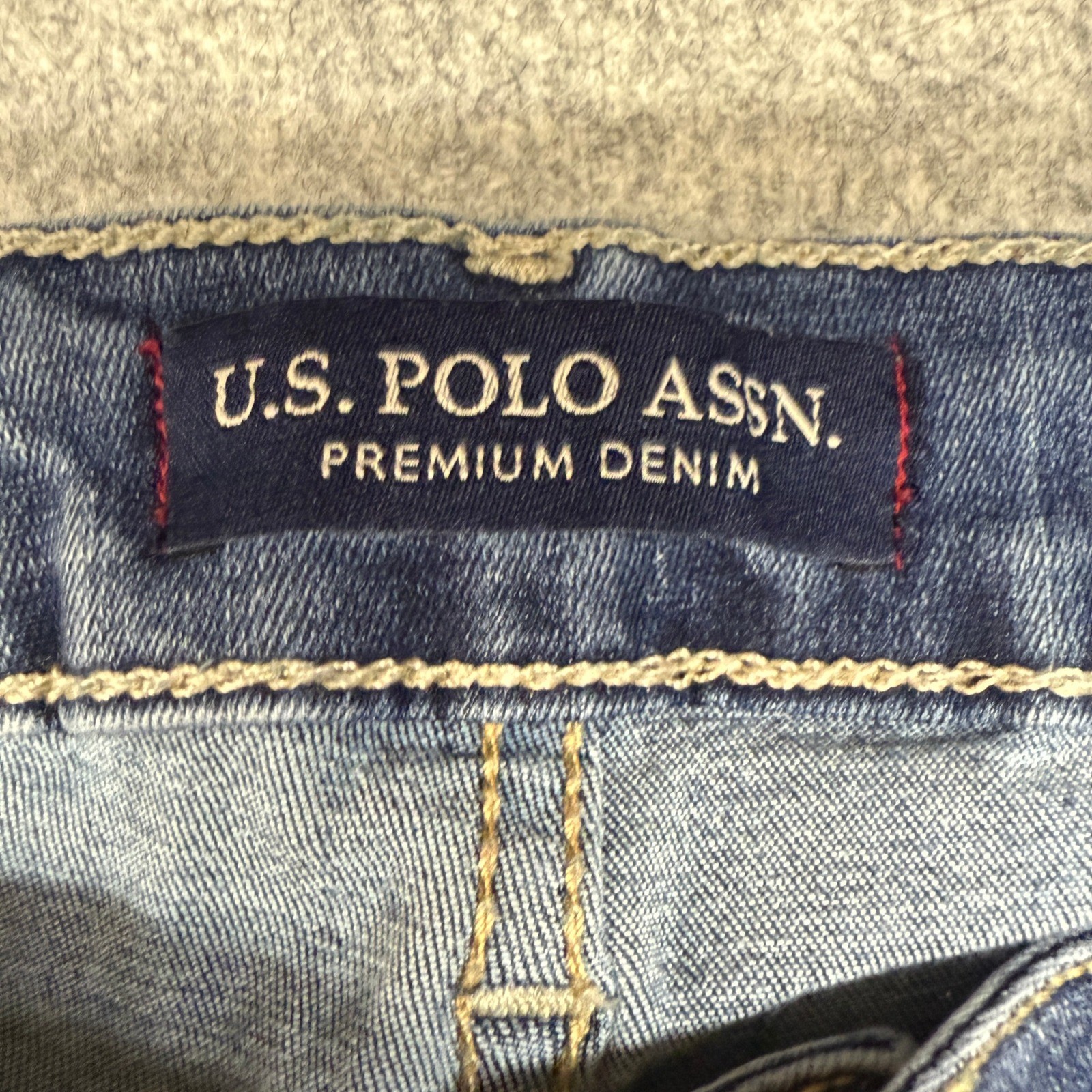 U.S. Polo Assn. Premium Denim Jeans Size 6 Regular Blue Patch Pocket Raw Hem