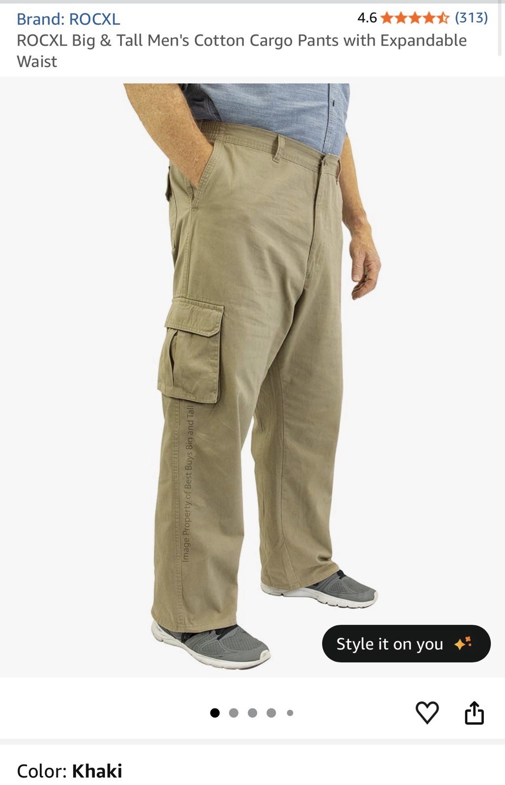 ROCXL Big and Tall Cargo Pants