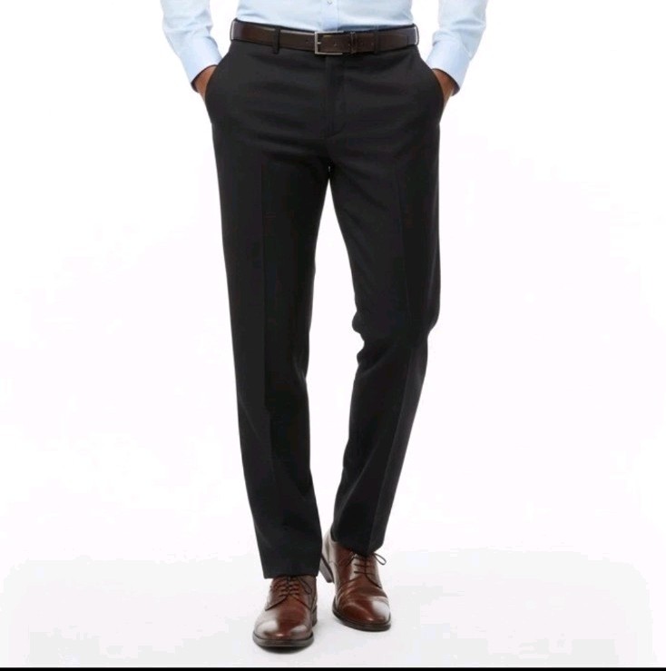 Haggar Mens Tailored Fit Travel Performance Suit Pants Black 38×30 WPL386