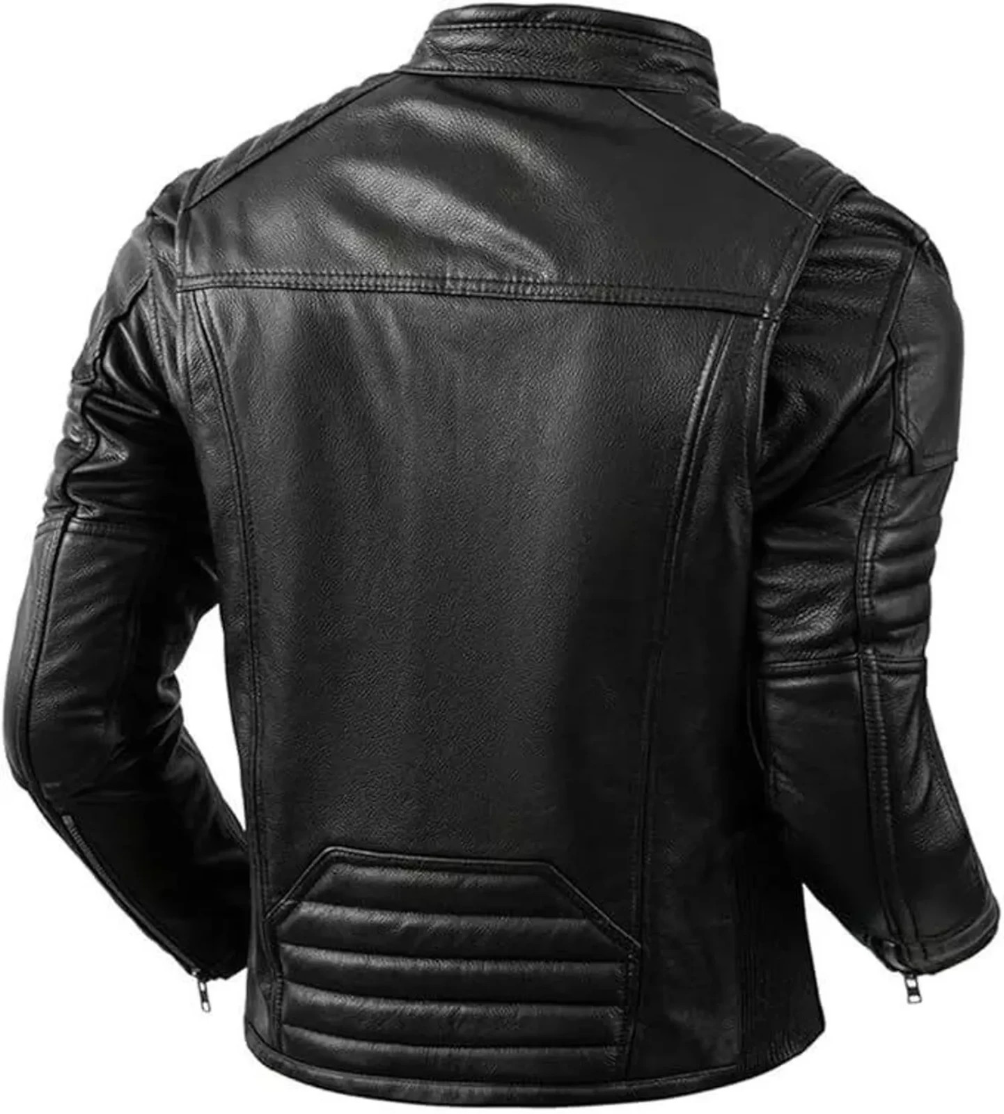 Men’s Distressed Brown & Black Leather Biker Jacket | Motorcycle Jacket for Men