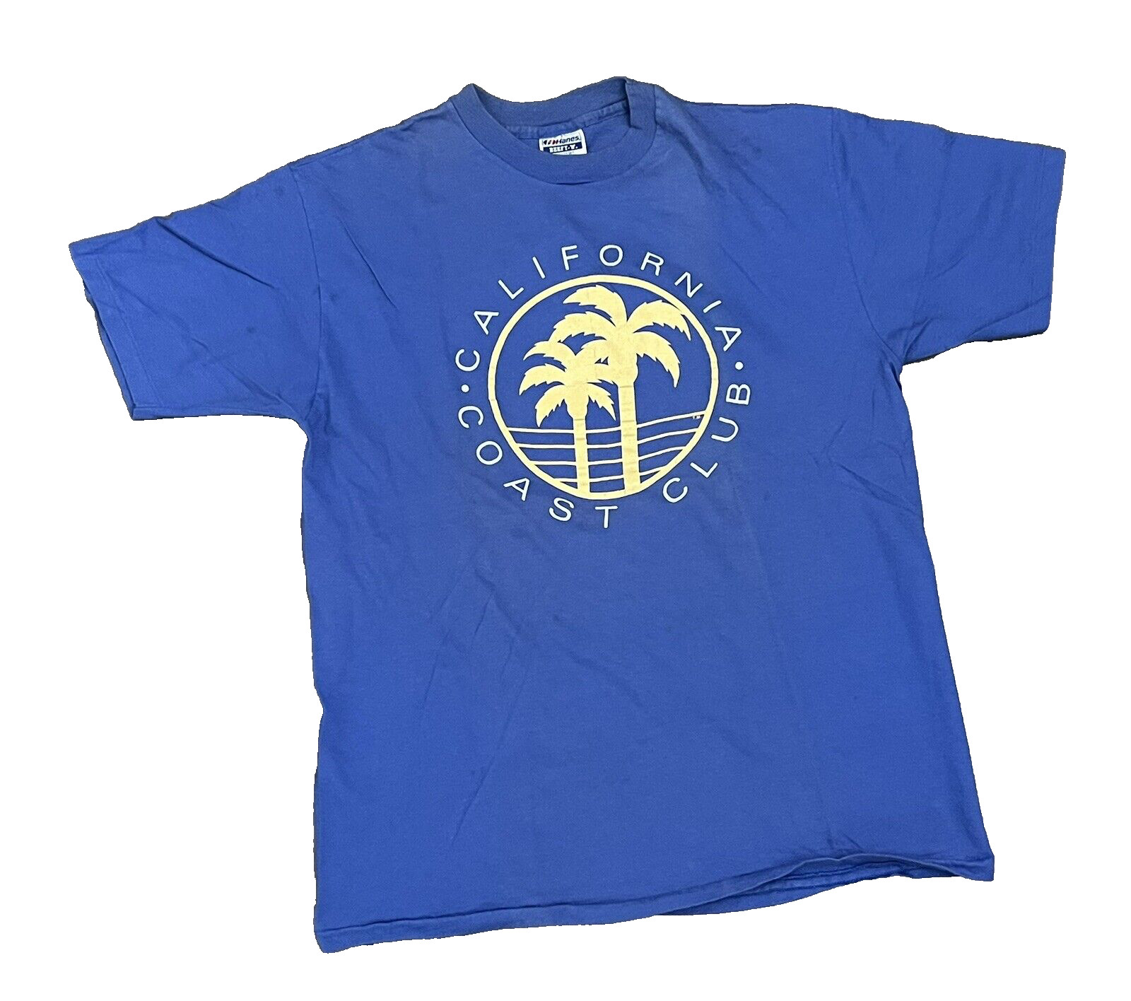 Vintage T Shirt XL California Coast Club Single Stitch Wear Made USA Blue 90s