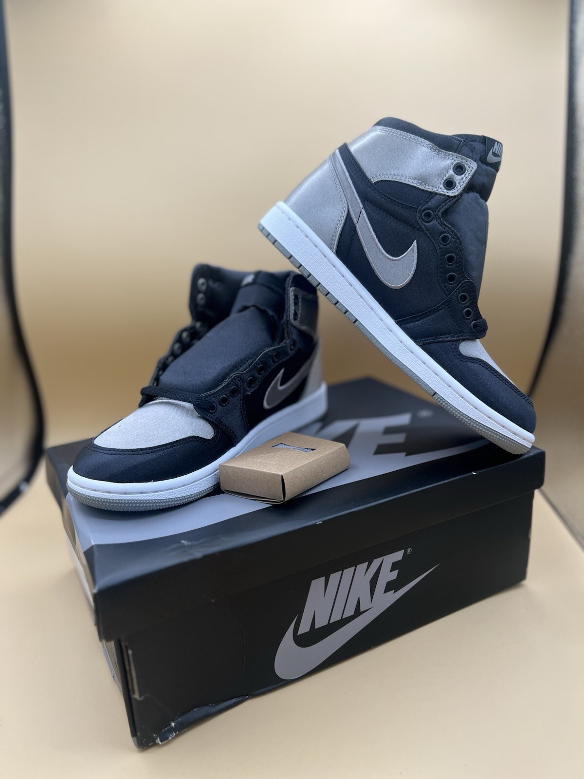 Size 7W- Jordan 1 Retro High OG Satin Shadow (Women’s) Box Is Damage.