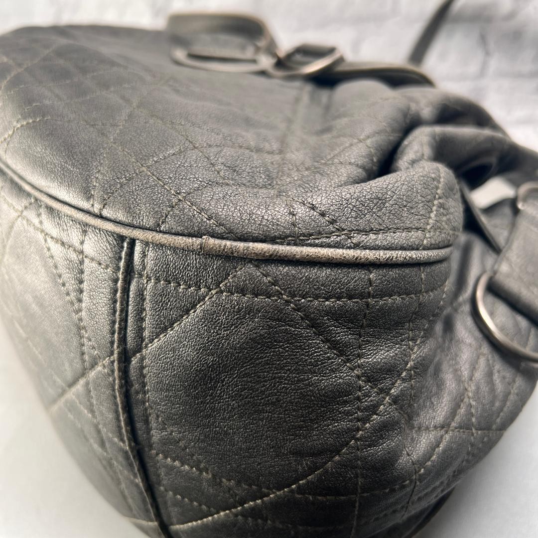 Dior Cannage Grey Shoulder Bag A-14687 Japan Used 0713879