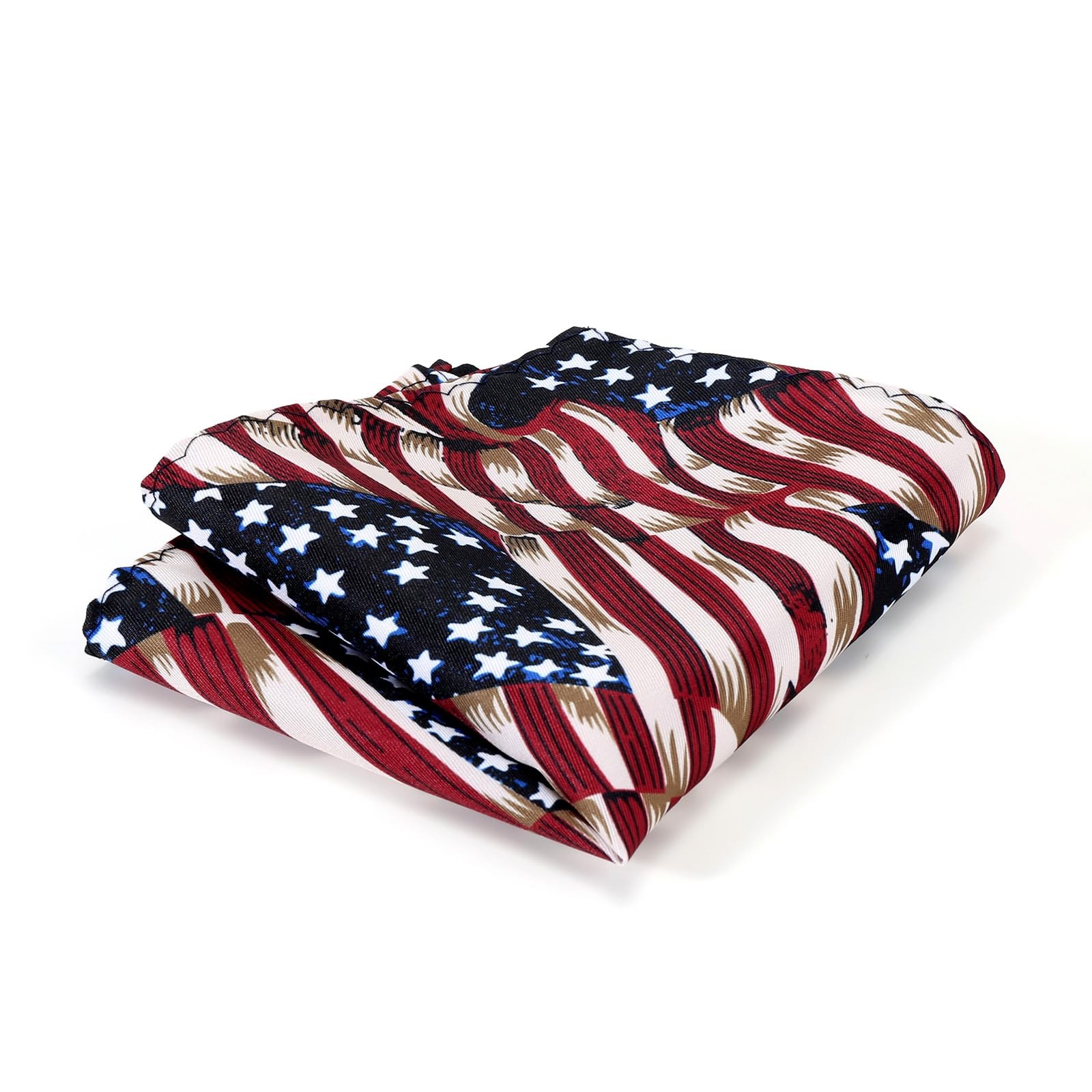 Men’s American Flag Tie Set 3.27″ (8.3CM) USA Flag Neckties and Pocket Honor