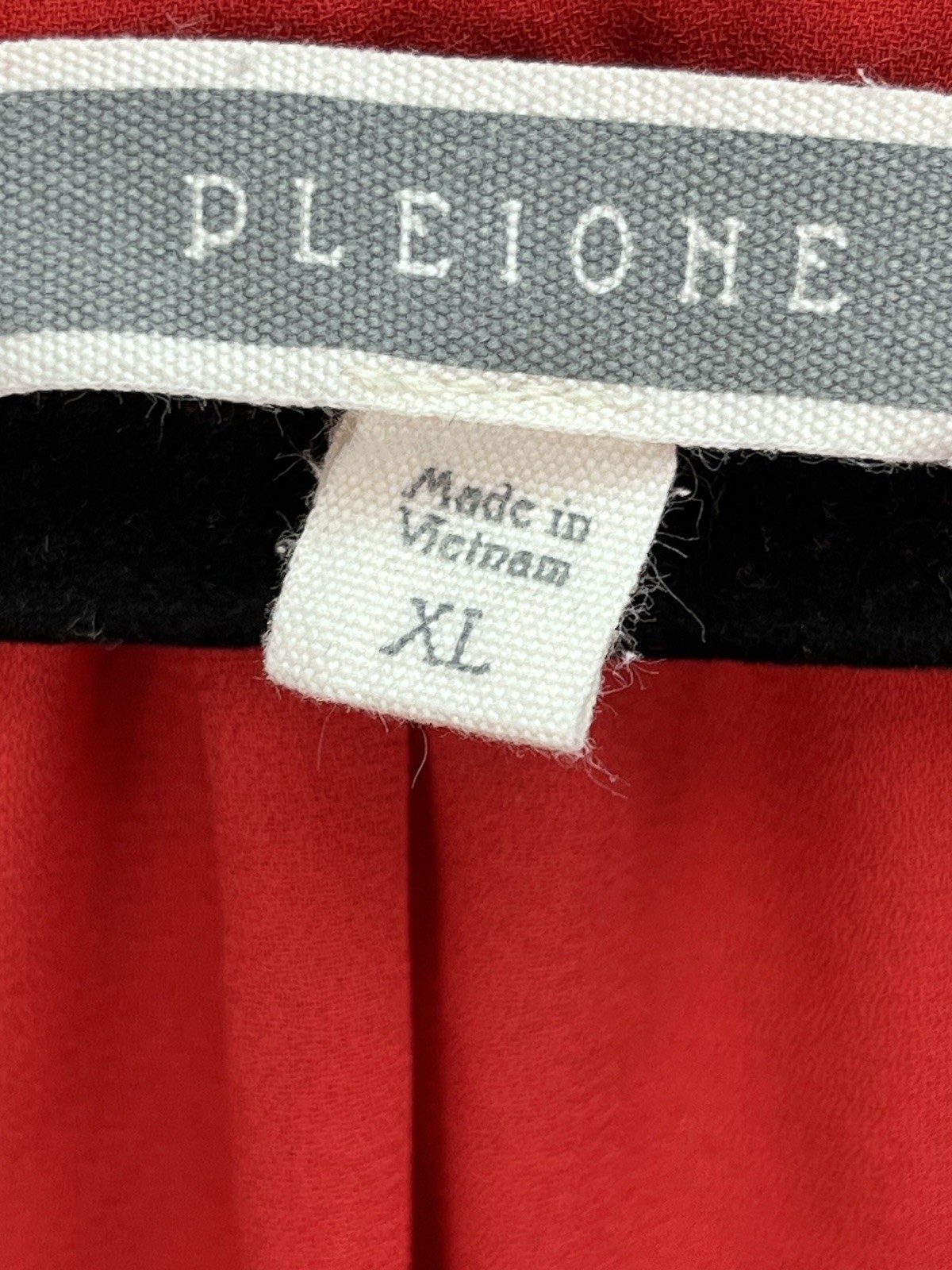 Pleione Size XL Blouse Red Short Sleeved Shirt V Neck Chiffon Top