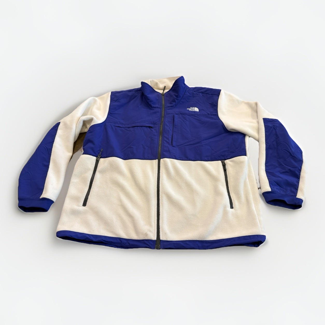 The North Face Mens Blue Cream Denali Fleece Polartec Full Zip Jacket Size XXL