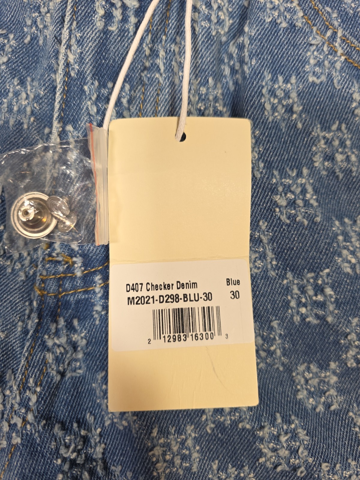 MNML Men Jean 30X32 Blue Denim Monogram Print 100% Cotton NWT