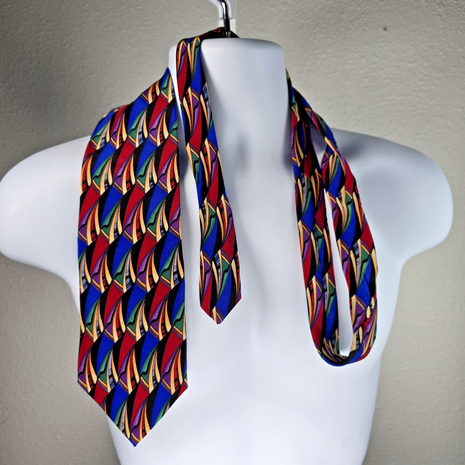 Cocktail Collection Tie Mens 58×3.25 inches Silk Geometric Pattern Retro Necktie