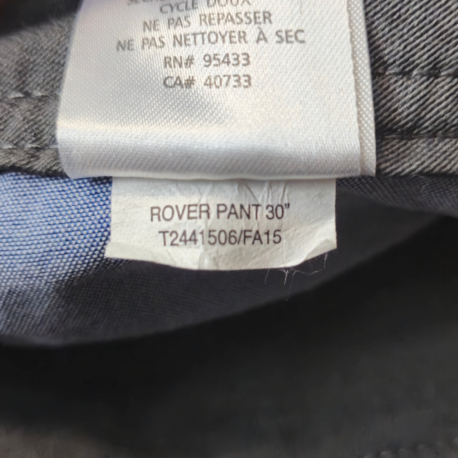 Toad & Co Men’s Rover Pant Grey Size 34