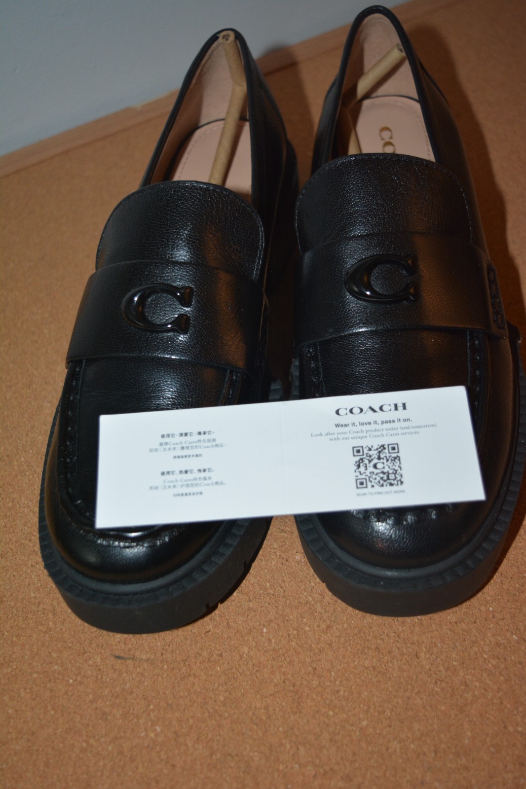 NEW Coach Leah Platform Loafer Black Women’s Size 8 new in box