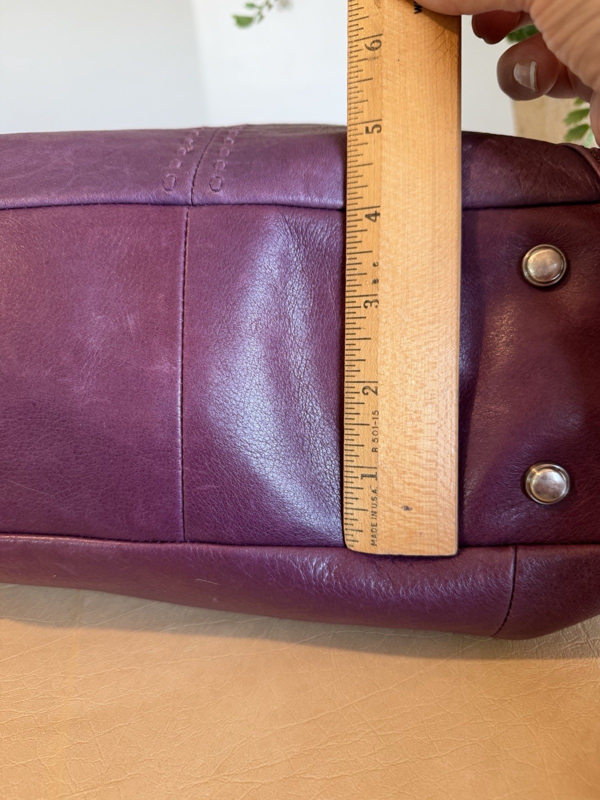Vintage Y2K B. Makowsky Purple SOFT Leather Shoulder Bag Slouchy Purse 11.5”x15”