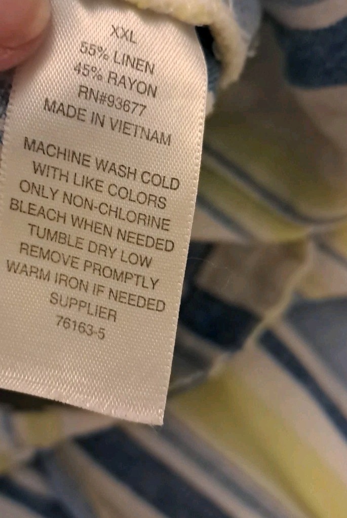 a.n.a. XXL Linen Blend Womens Linen Blend Striped Beach Coastal Pants High Rise
