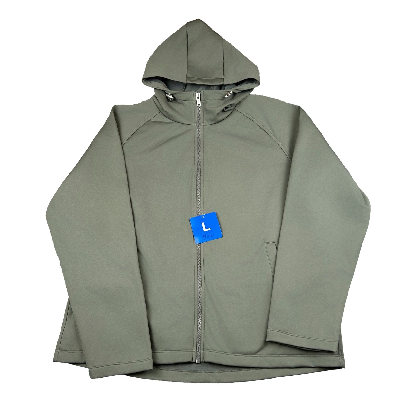 32 Degrees Women Softshell Jacket Sage Green Hooded Fleece Lined Full Zip L NWT