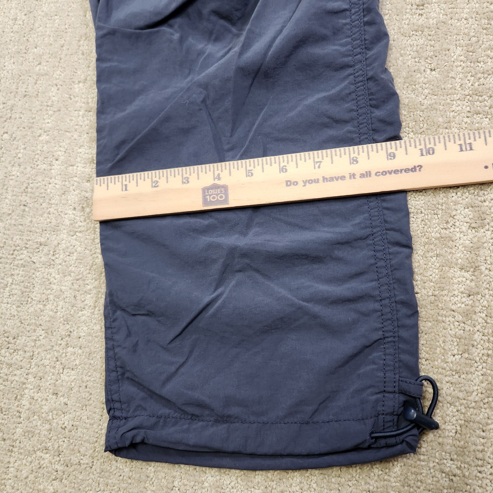 American Eagle Parachute Pants Men Large Gray Baggy Woven Y2K Stretch