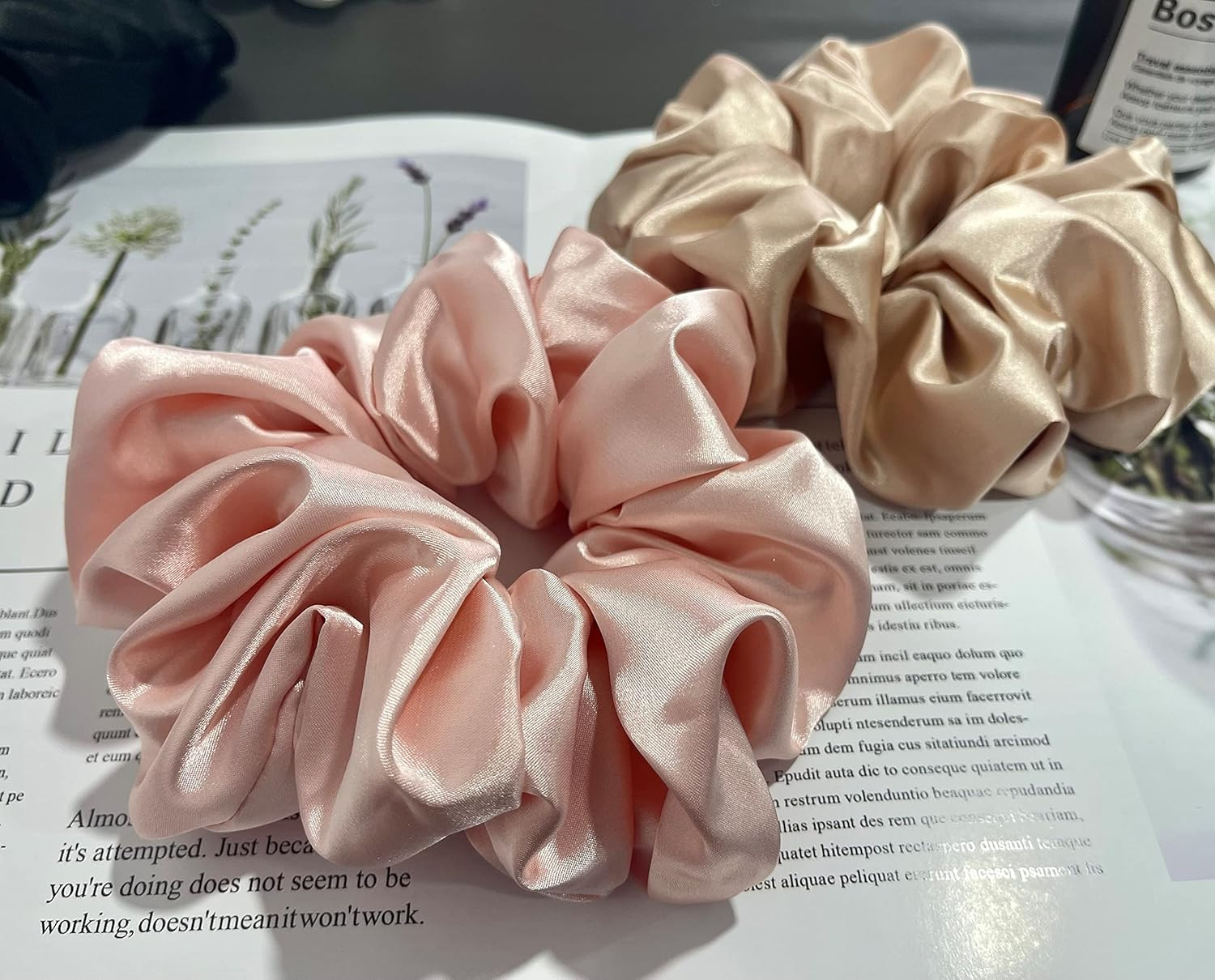 Large Satin Scrunchies XL Silk Oversized Scrunchie for Thick Long Hair Scrunchy
