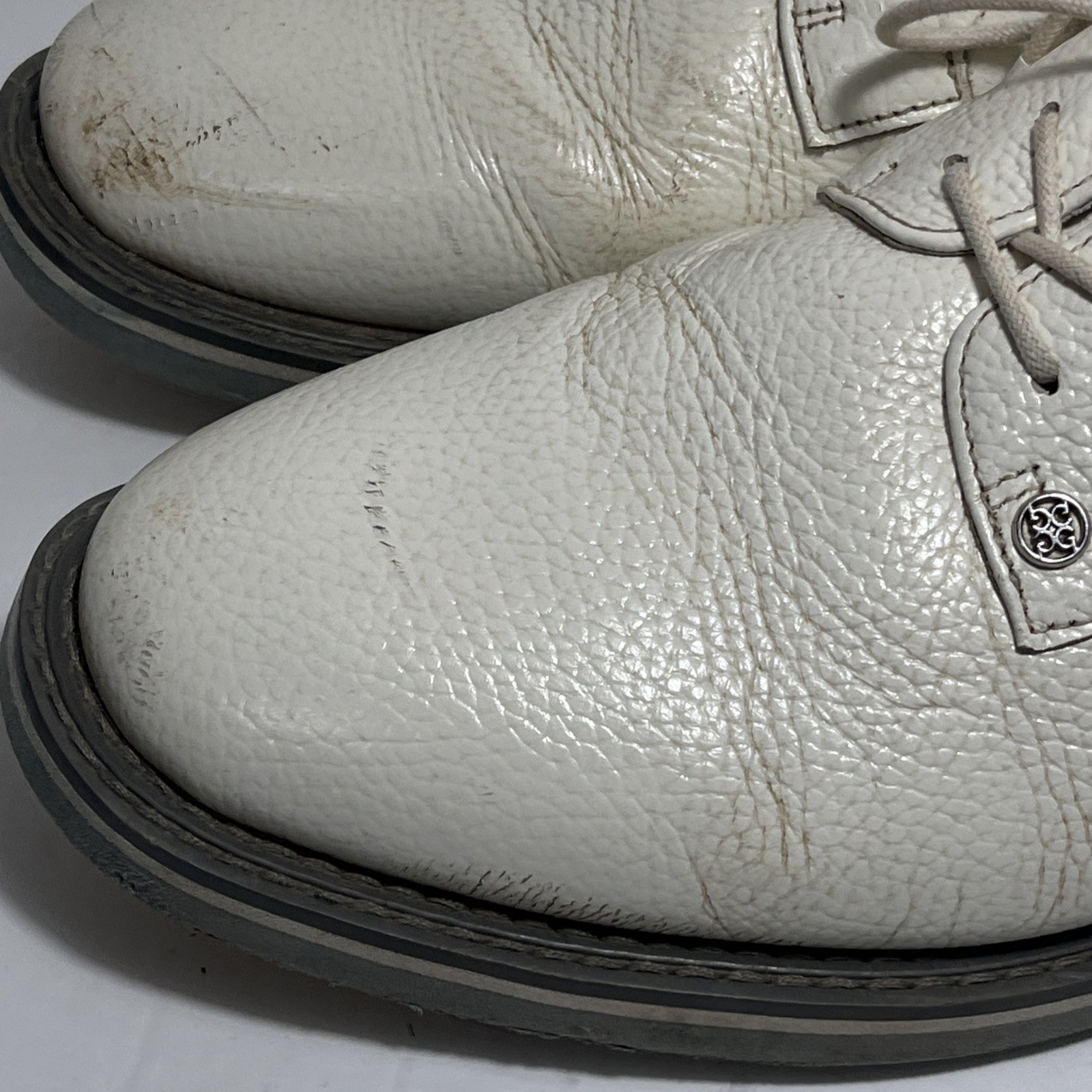 G/FORE Pebble Leather Golf Shoes White CGMF000001 Size 12