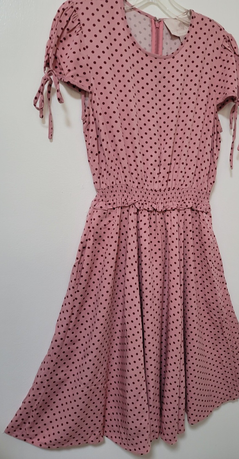 Gal Meets Glam Collection Dress Womens Sz 6 Pink Dot Corinne A-line Casual Midi