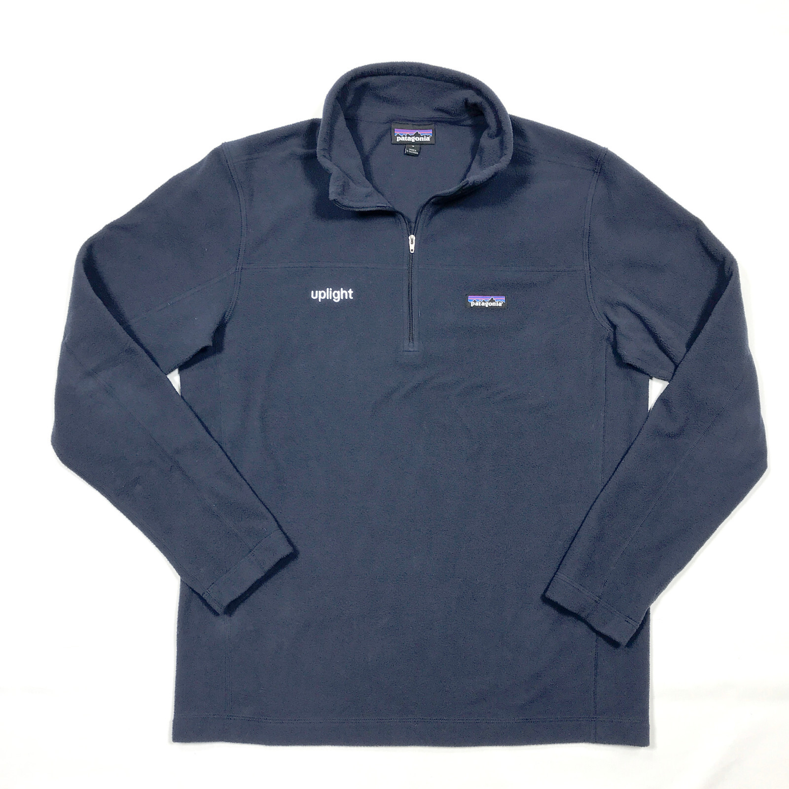 Patagonia Blue 100% Recycled Polyester 1/4 Zip Pullover Fleece Sweater Mens Med