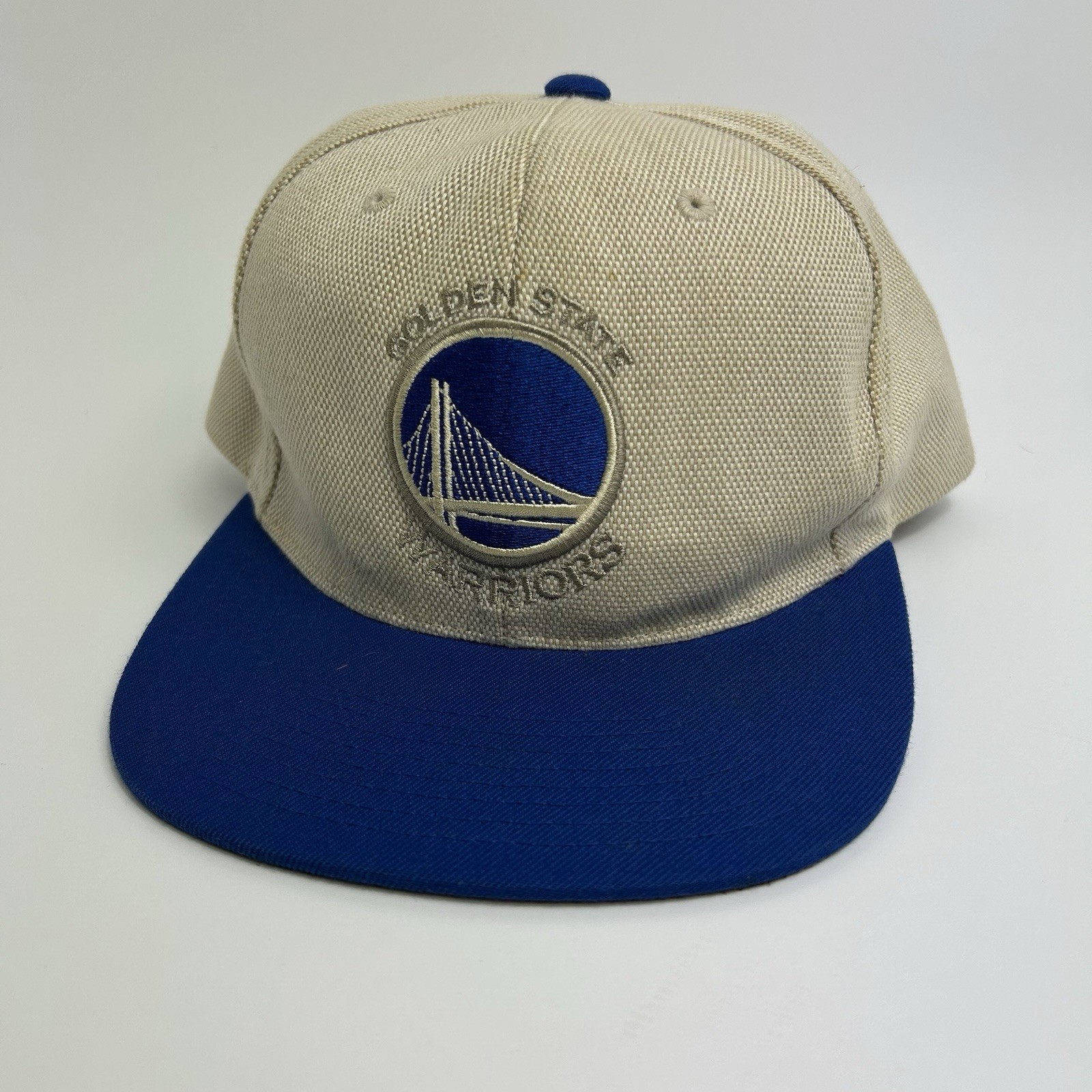G500K-014-5 WARRI MENS NBA GOLDEN STATE WARRIORS OFF WHITE CREAM OXFORD SnapBack