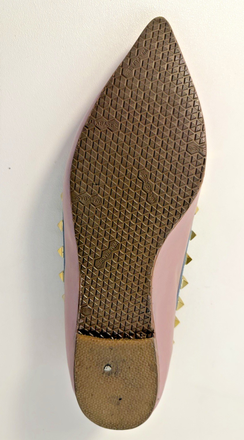 Valentino Garavani Pink Leather Rockstud Studded Pointed Toe Ballet Flats US 8